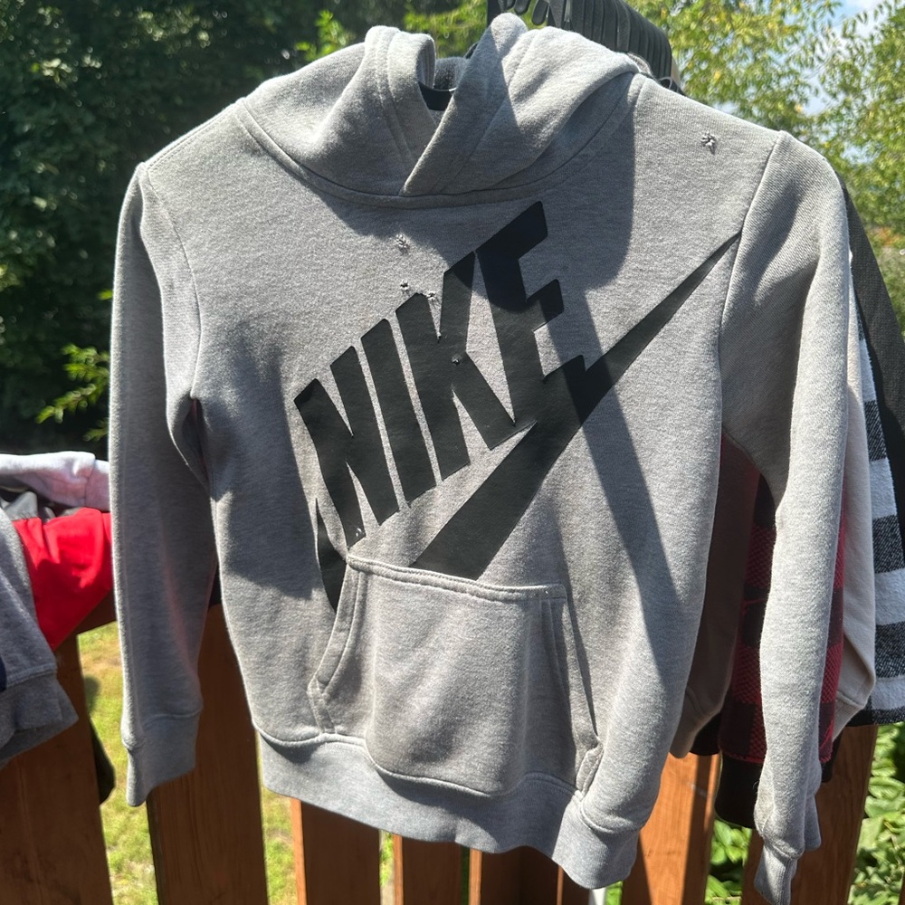 Nike Heather Gray Hoodie with Black Accents